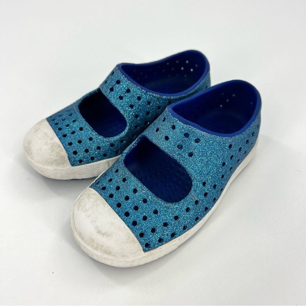 Native Juniper Bling Glitter Slip On Mary Jane Sneakers Blue C7